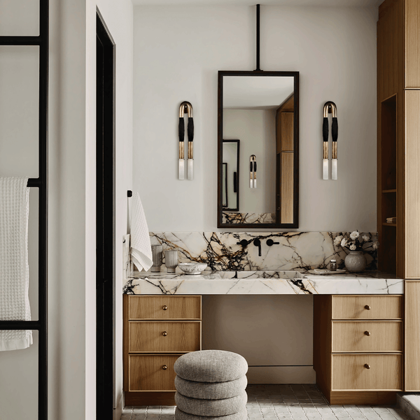 Modern Brass and Glass Wall Sconce