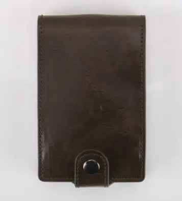 Hot sale Women Men RFID Card Holders Stack Up Pull Out Mini Cascading Wallet ID Cash Cardholder Crazy Horse PU Leather Purses