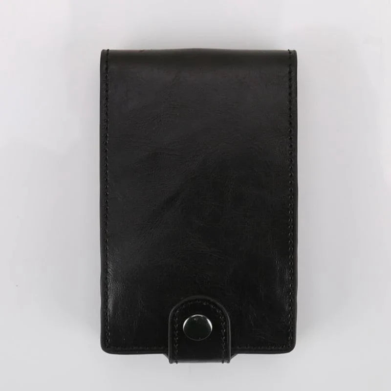 Hot sale Women Men RFID Card Holders Stack Up Pull Out Mini Cascading Wallet ID Cash Cardholder Crazy Horse PU Leather Purses