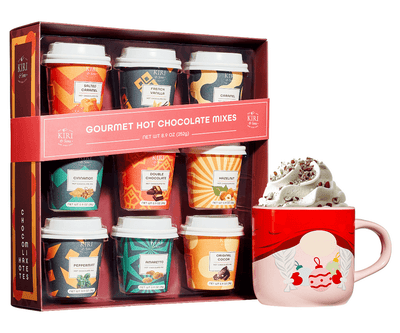 Gourmet Hot Cocoa Gift Set Cup Hot Chocolates - Set of 9 Flavors - Salted Caramel, French Vanilla, Caramel, Gingerbread, Mint, Amaretto & More - Holiday Christmas Gifts For Her, Him, Kids