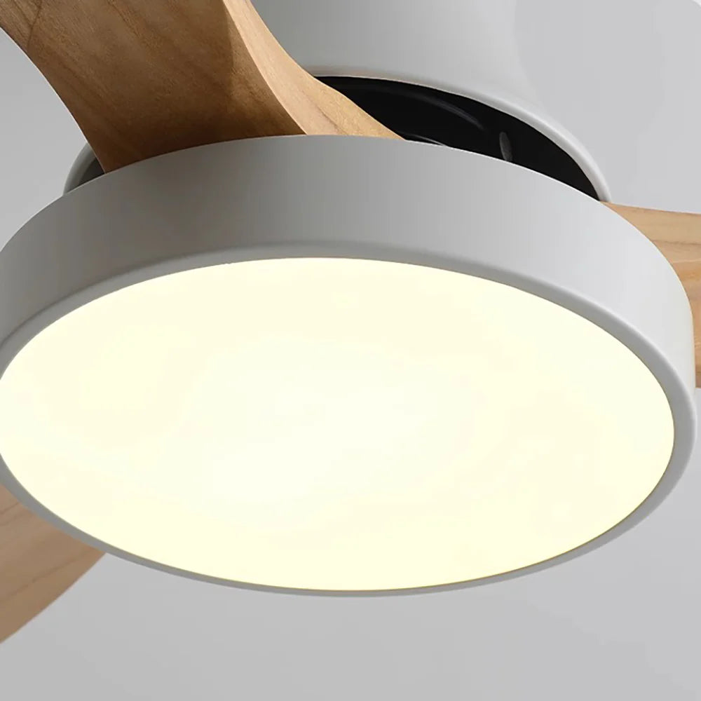 Hugger Wood Blade Ceiling Fan Lamp