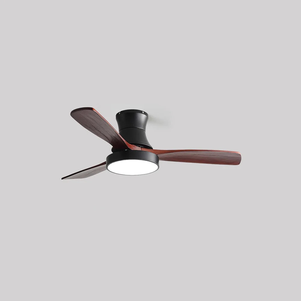 Hugger Wood Blade Ceiling Fan Lamp