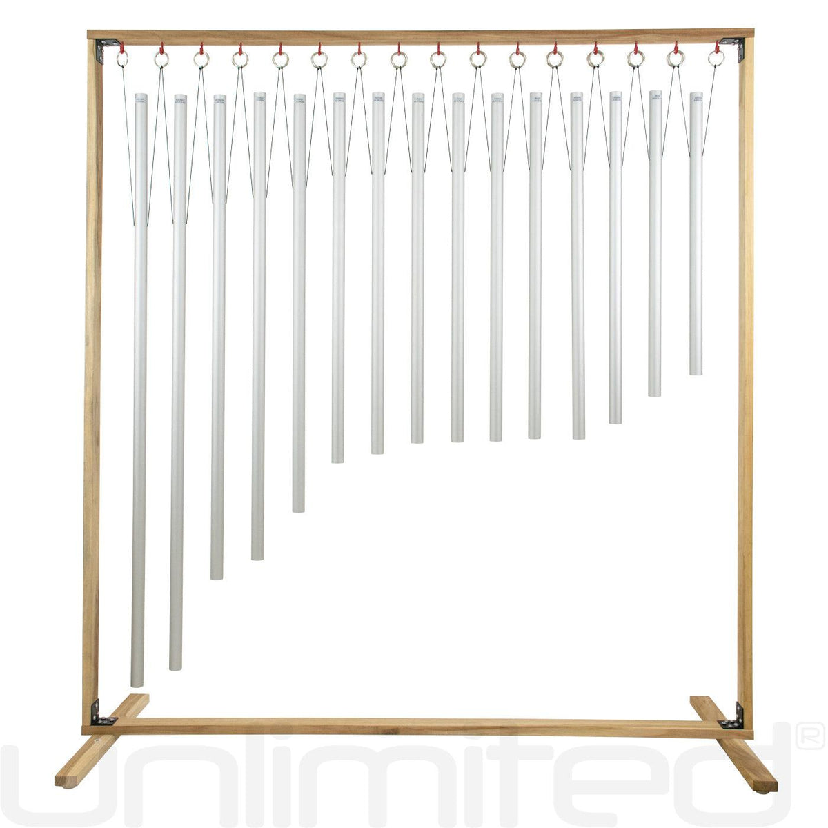 Set of 15 Human Organ Tuned Healing Chimes with Framed Wood Stand