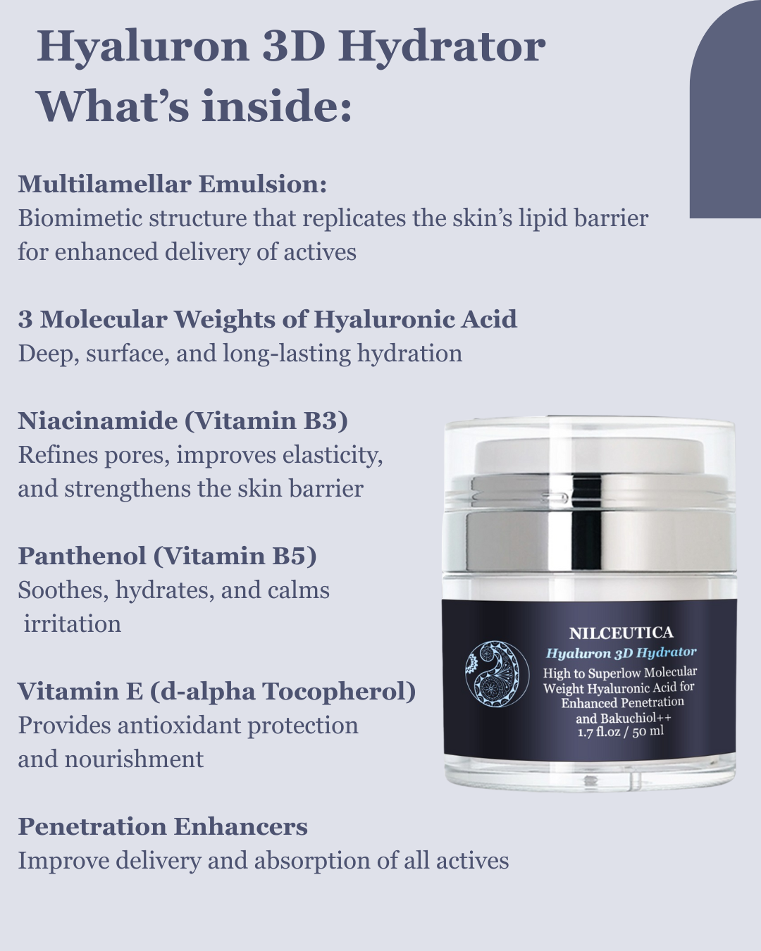Hyaluron 3D Hydrator Multi Lamellar Emulsion The Advanced Response Face and Neck Cream-Serum