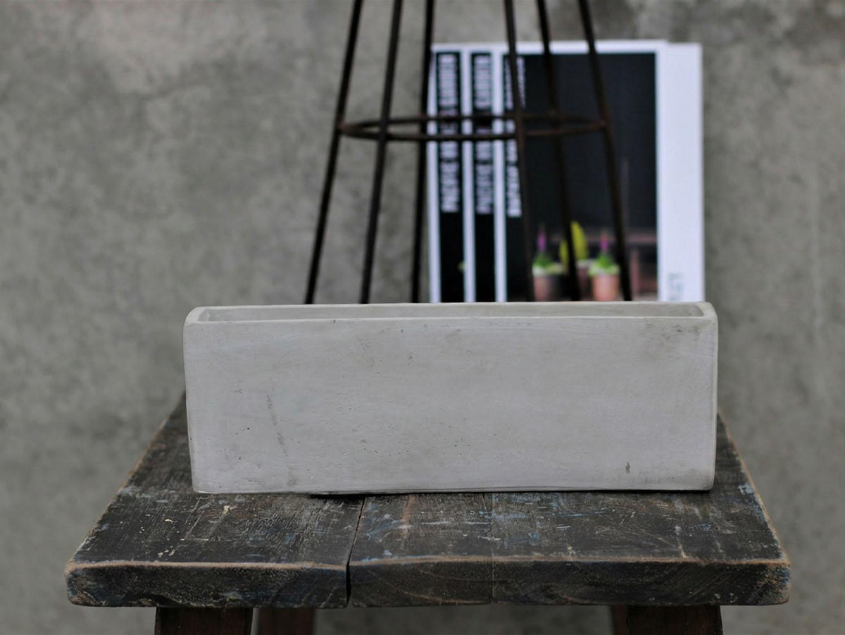 Low & Mid Rectangular Concrete Planter By Plantatorem