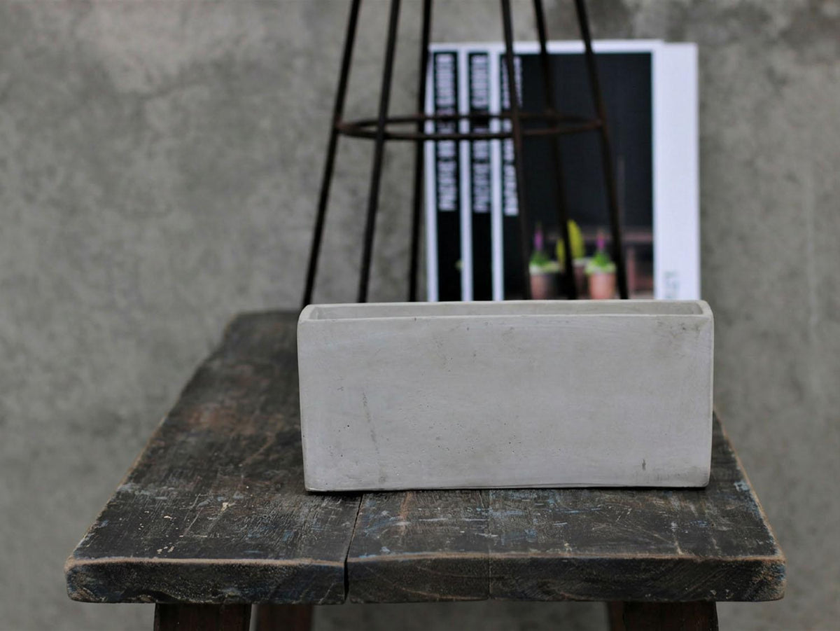 Low & Mid Rectangular Concrete Planter By Plantatorem