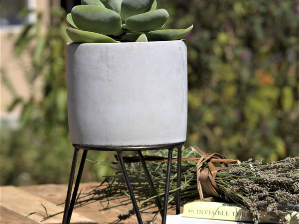Cylinder Concrete Planter By Plantatorem
