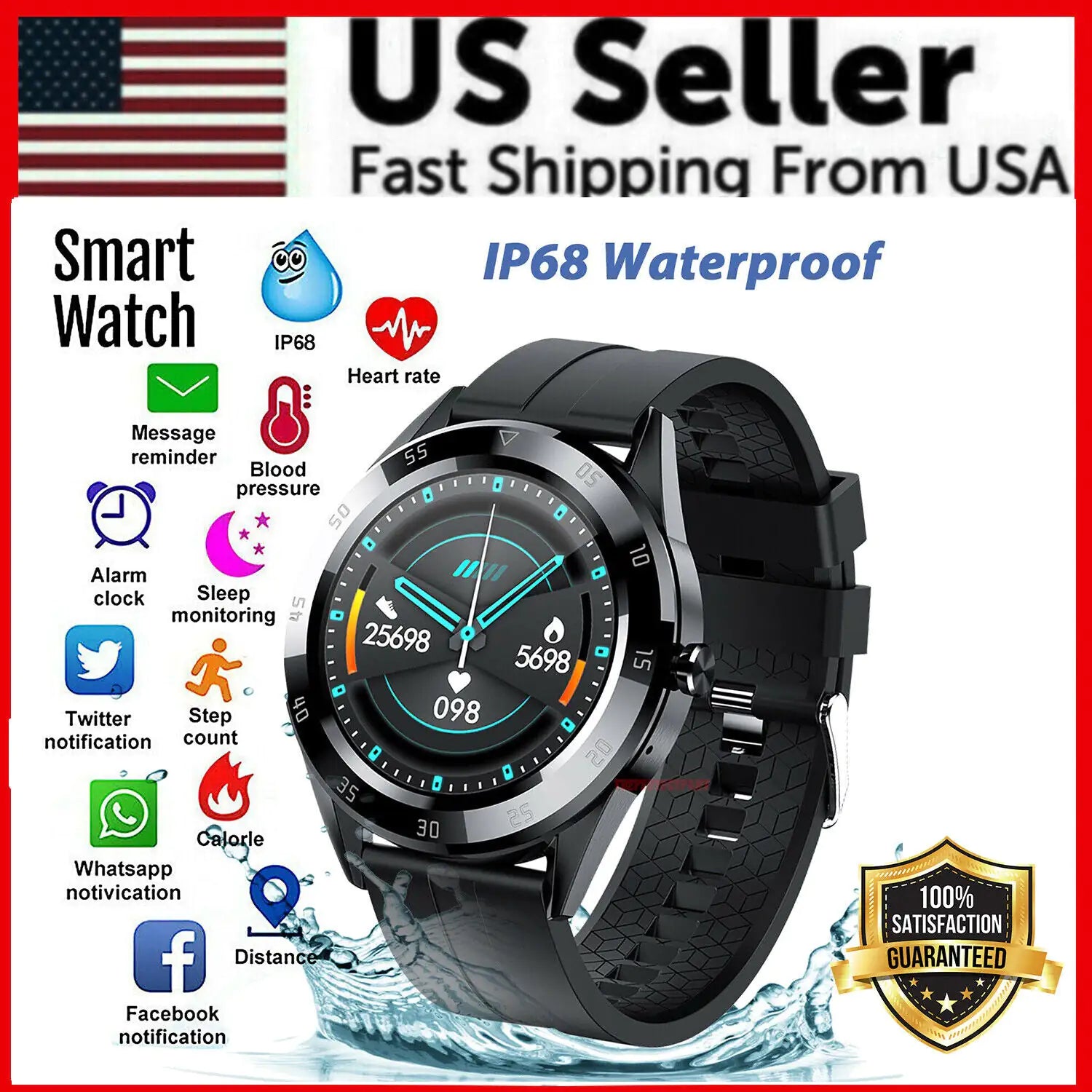 HeartSmart Waterproof Bluetooth Watch & Phone Mate