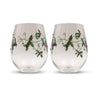 Christmas Holly Stemless Wine Glasses