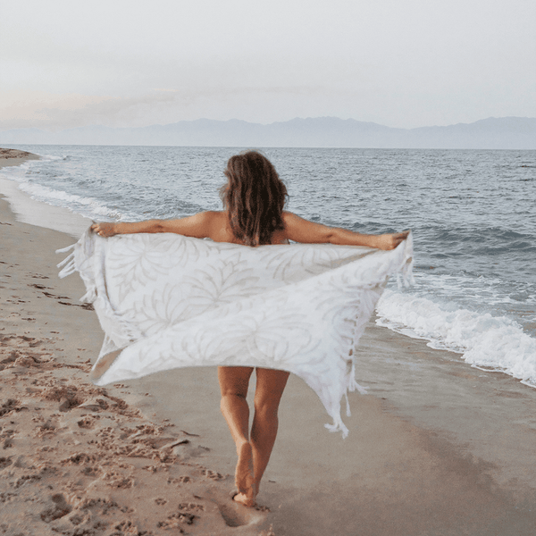Turkish Towel | Body Towel | Grey + White