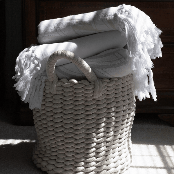 Turkish Towel | Body Towel | Grey + White