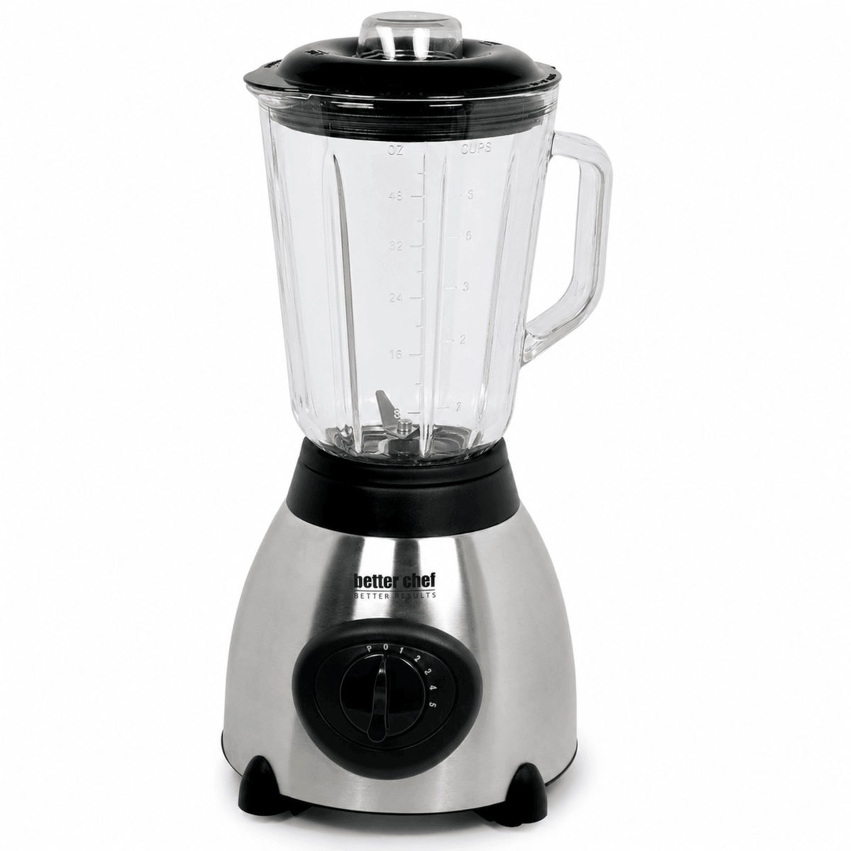 Better Chef 500W 5-Speed Glass Jar Blender with Stainless Steel Base