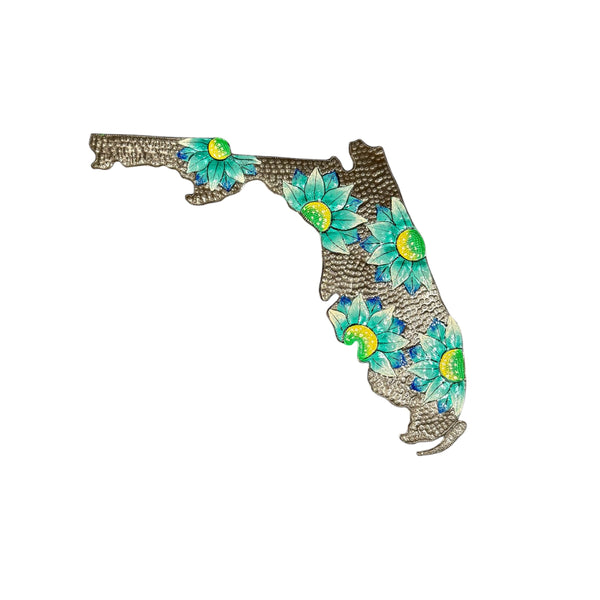 Florida Floral Metal Art- Painted