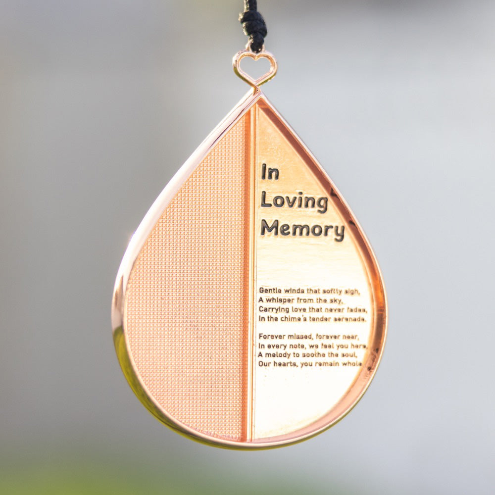 Gift Bundle - Memorial Wind Chimes – Whispering Hearts™ Collection – Rose Gold - Memorial Heart Included 28”