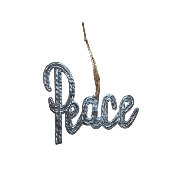 Peace Ornament- Cursive