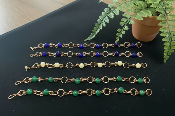 Copper 8 mm crystal bracelet