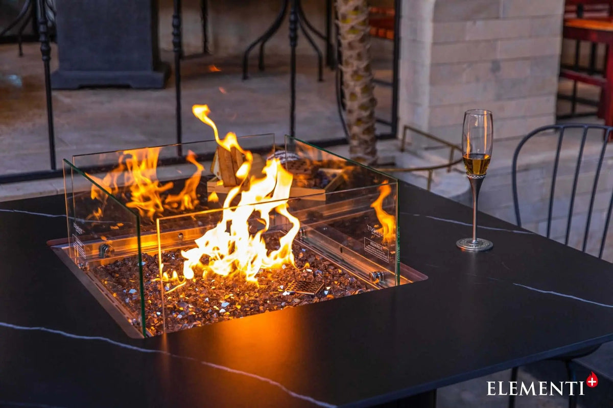 Brugge Marble Porcelain Fire Dining Table — Elementi Plus
