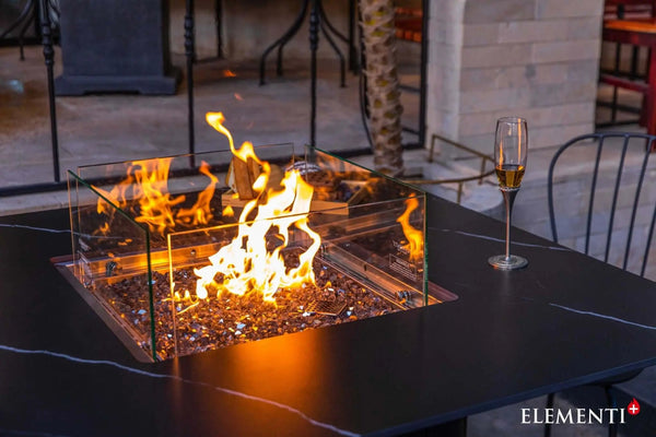 Brugge Marble Porcelain Fire Dining Table — Elementi Plus
