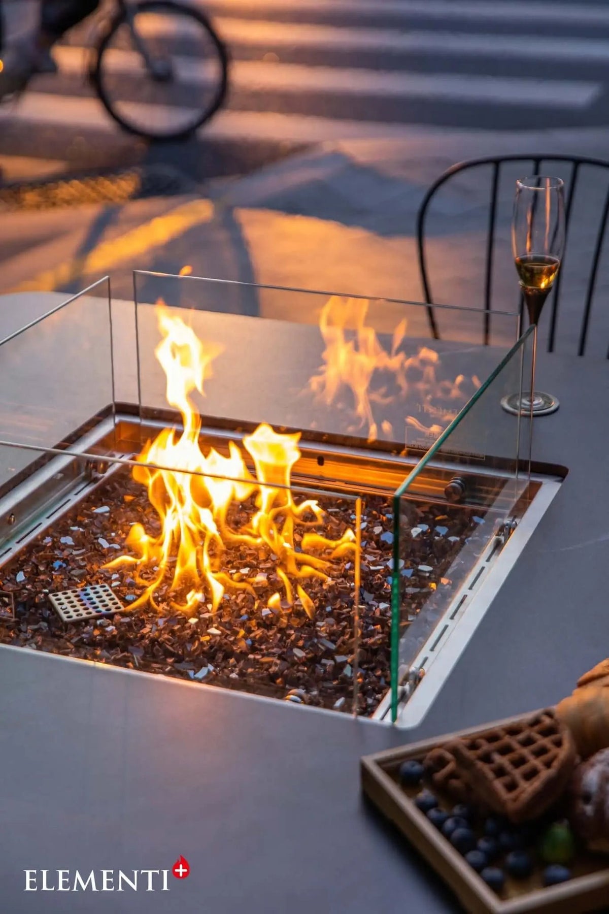 Brugge Marble Porcelain Fire Dining Table — Elementi Plus