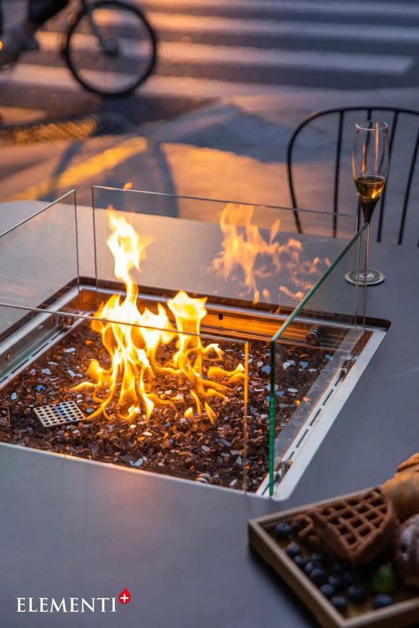 Brugge Marble Porcelain Fire Dining Table — Elementi Plus