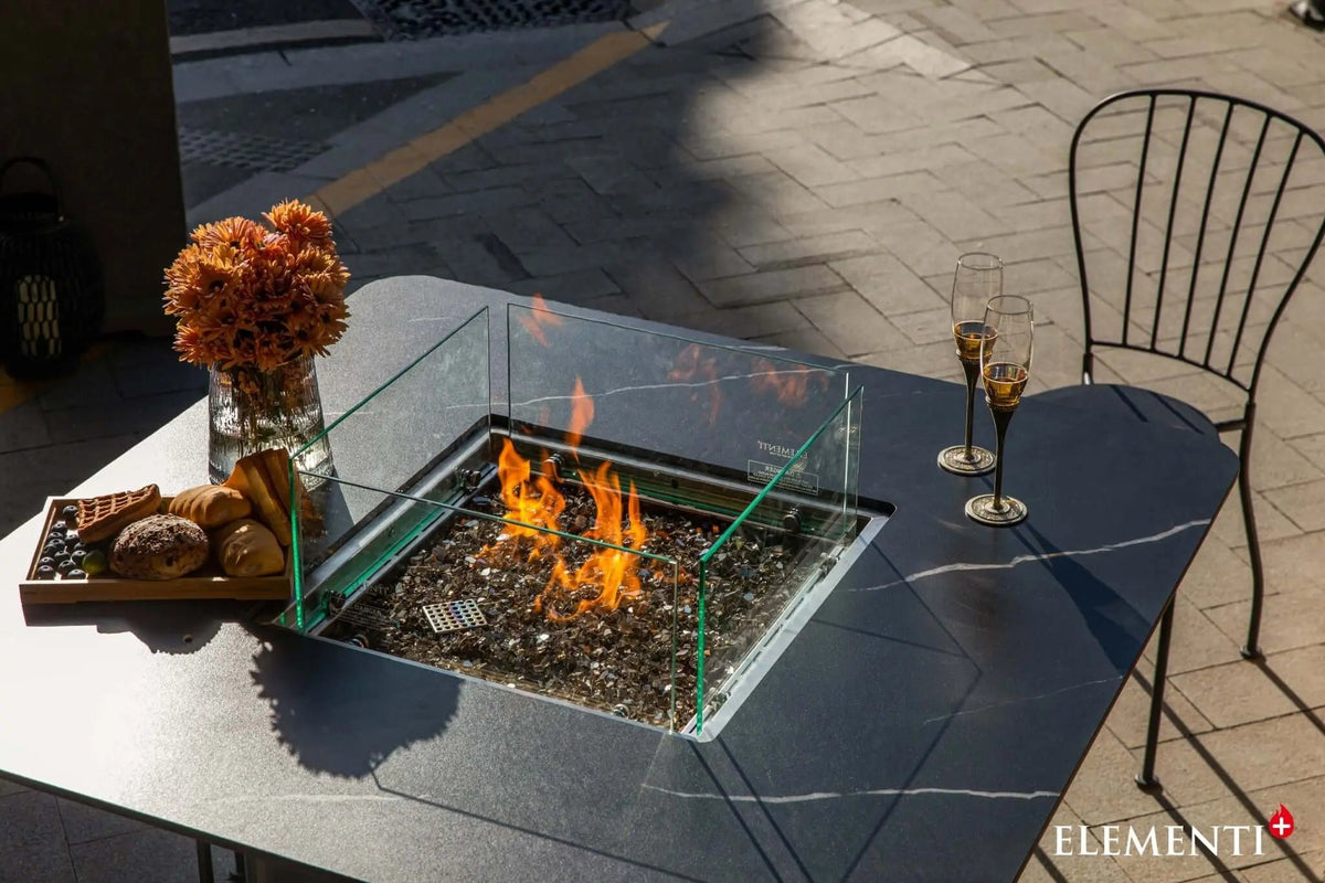 Brugge Marble Porcelain Fire Dining Table — Elementi Plus