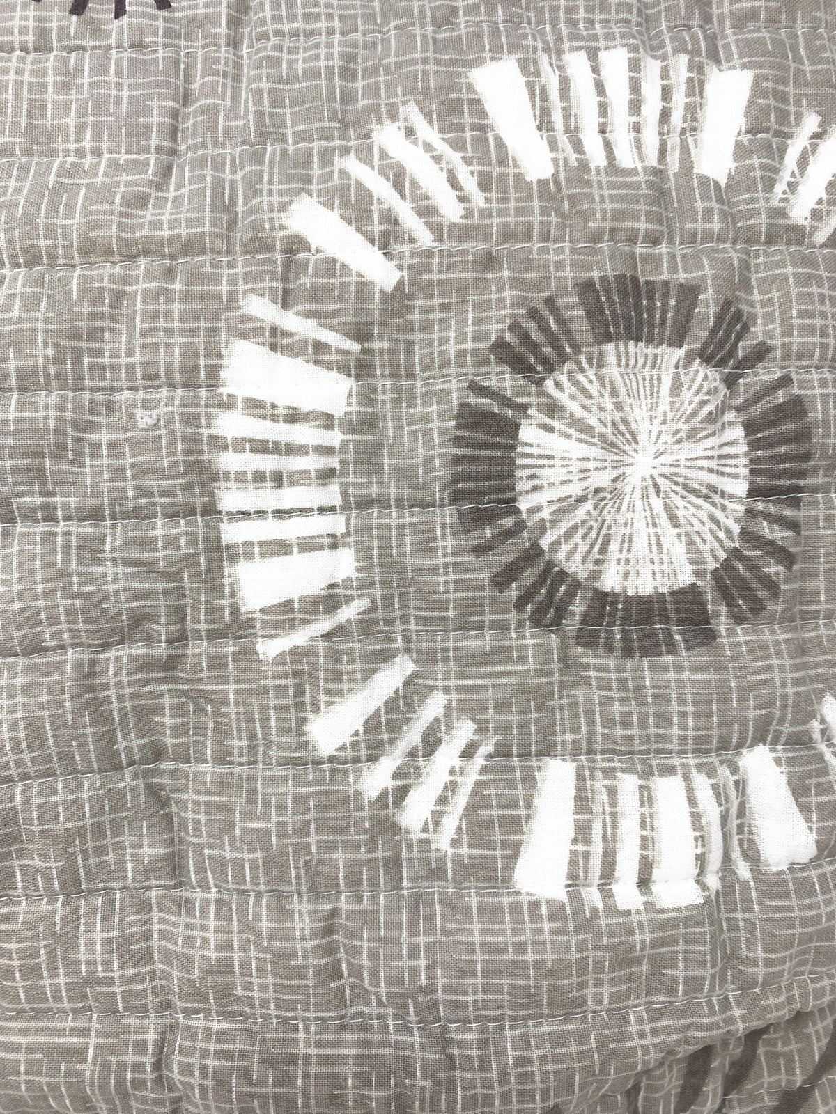 Tache Cotton Taupe Beige Striped Floral Geometric Starburst Decorative 18x18