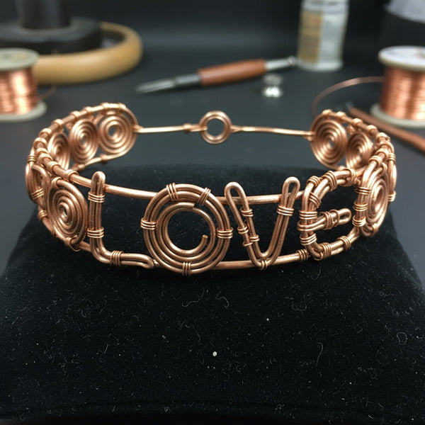 Copper wire wrapped love choker Inspired By Lizzy Jeff
