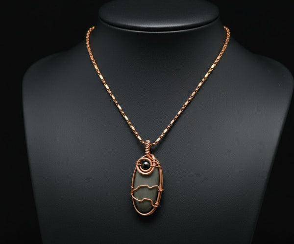 Custom iamevibez Wire Wrapped Shungite Necklace