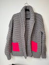 The Resolution Cardigan- Grey & Pink