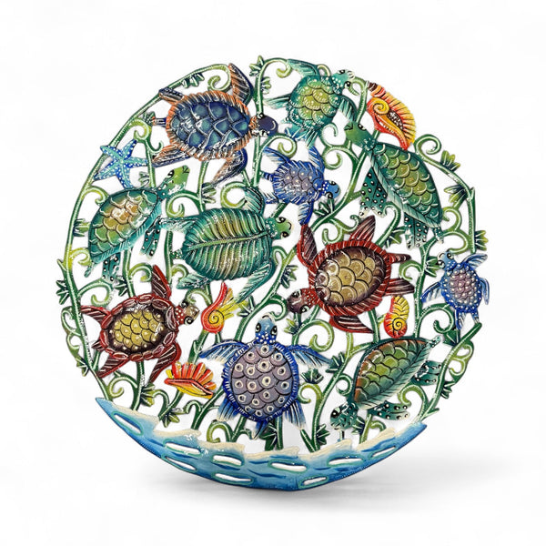 Large Jewel Tone Turtles Swimming