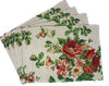 Tache Sweet Roses Vintage Ivory Woven Tapestry Placemat Set (17593PM) - 6 Piece Set
