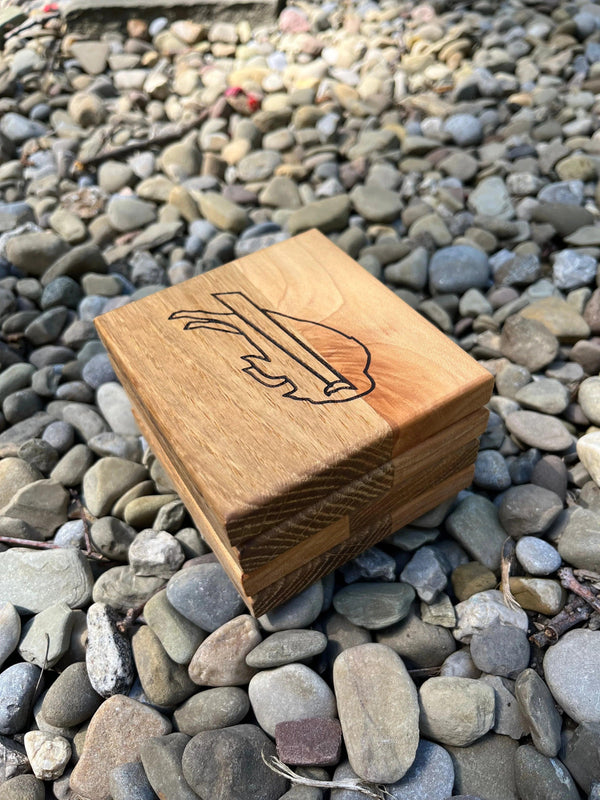 Buffalo Engraved Hardwood Coasters-Set of 4 - Gifts for You 'n Me