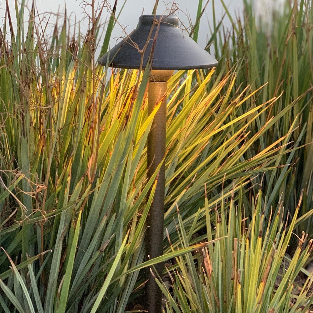 PLB02 Clear Lens Outdoor Garden Pathway Light | 12V Low Voltage Brass Path Light