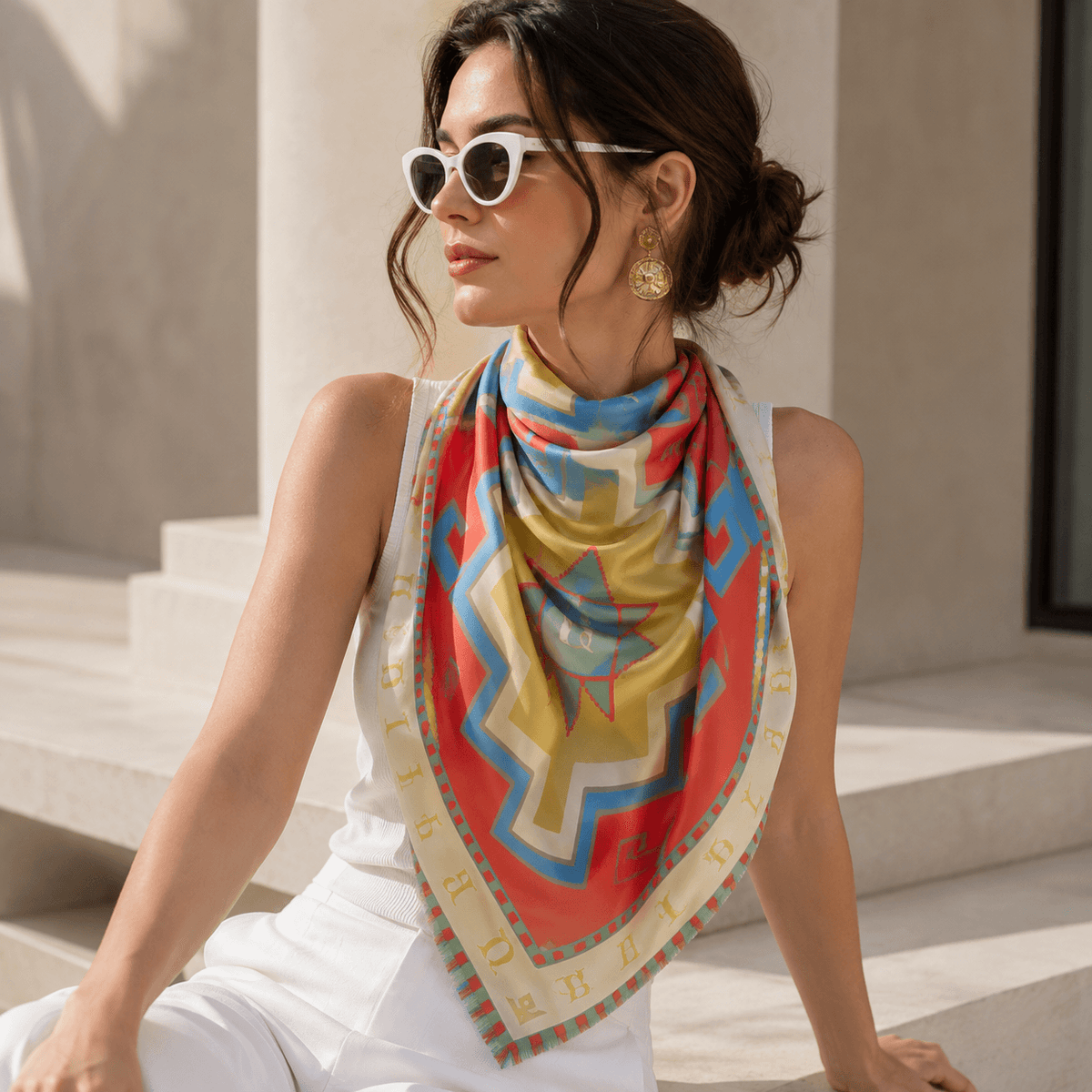 Armenian Alphabet #3 Silk Square Scarf