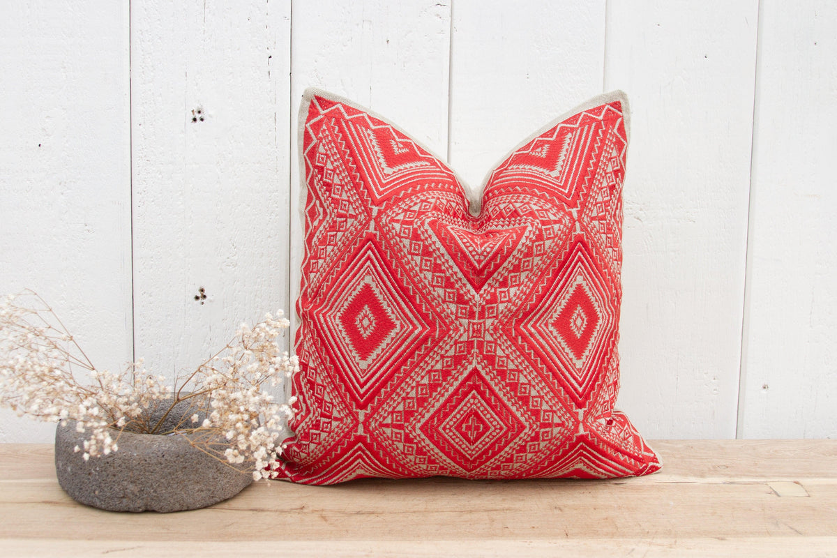 Elena Tenejapa Silk Embroidered Pillow Cover