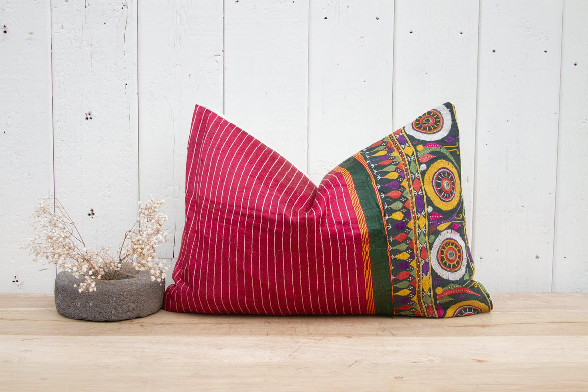 Amelia Antique Mashru Tribal Pillow