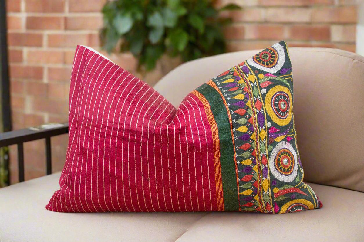 Amelia Antique Mashru Tribal Pillow