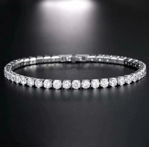 14k White Gold Plated Swarovski Element Crystal Tennis Bracelet - Gifts for You 'n Me