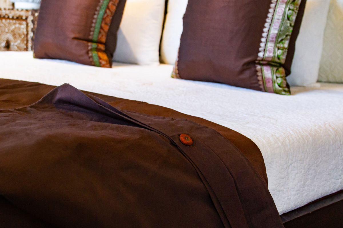Umber Silk Blend Duvet Cover