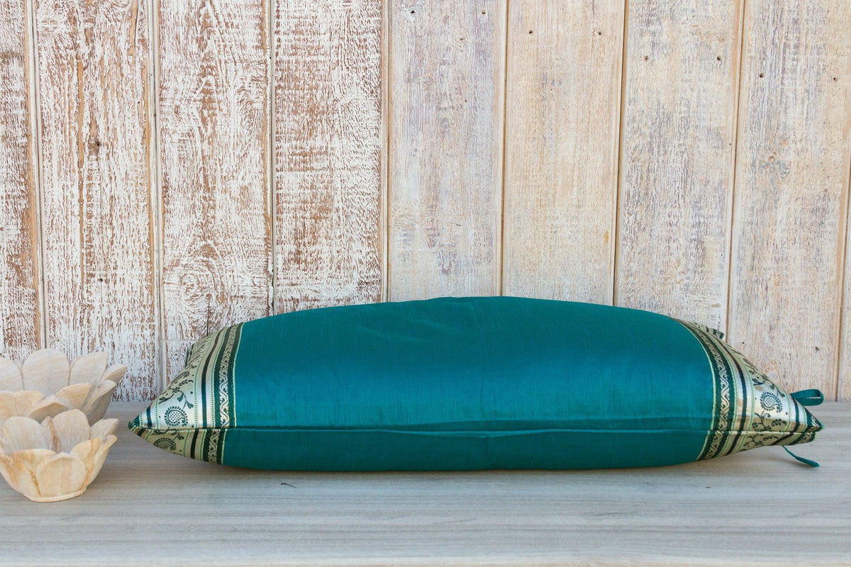 Shajib Large Festive Indian Silk Queen Lumbar Pillow Cover