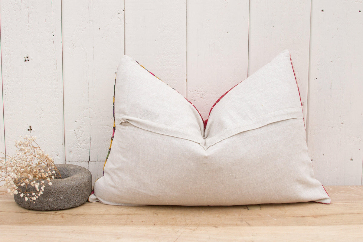 Callie Antique Mashru Tribal Lumbar Pillow