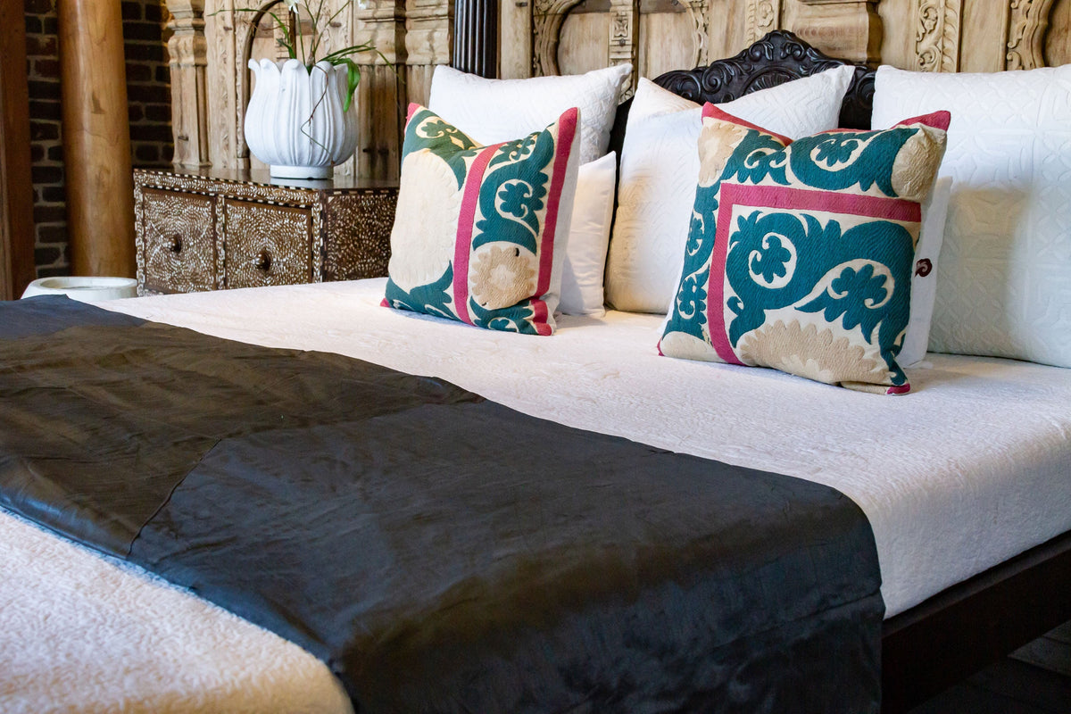 Charcoal Gray Silk Blend Duvet Cover