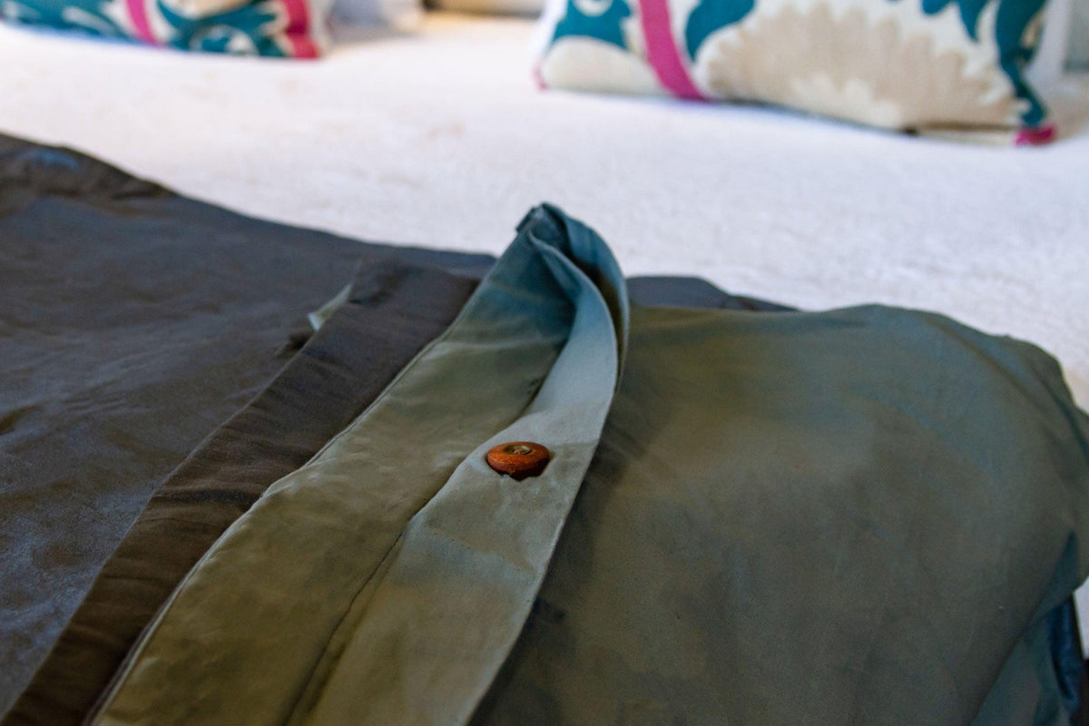 Charcoal Gray Silk Blend Duvet Cover