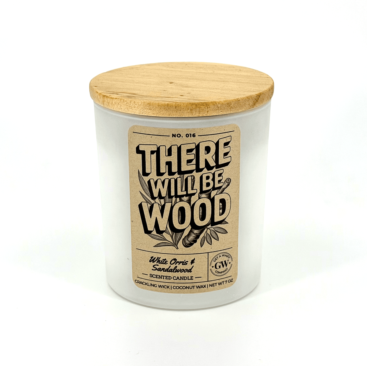 White Orris & Sandalwood Scented Candle (There Will Be Wood)
