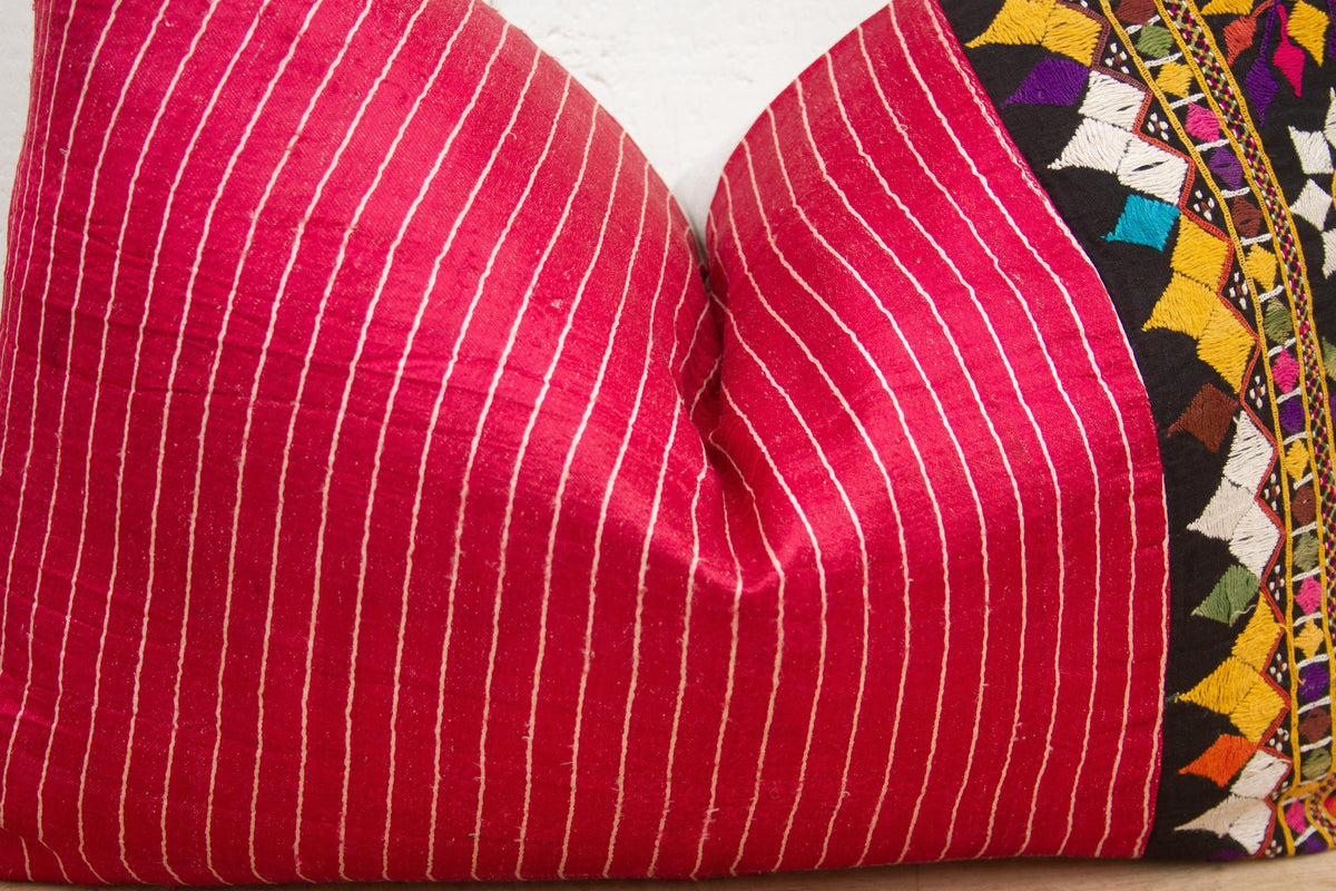 Bhavi Antique Mashru Tribal Lumbar Pillow