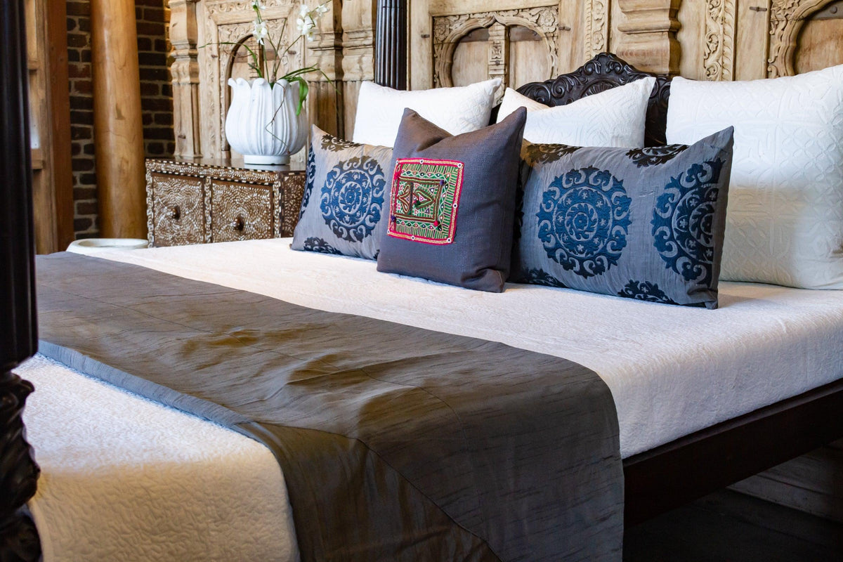 Silver Silk Blend Duvet Cover