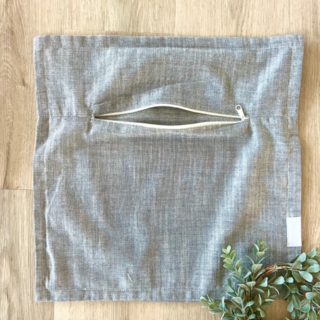 COVER ONLY: SQUARE Charcoal Gray Grey Pillow cover only; CHARCOAL GREY PILLOW COVER (no insert)