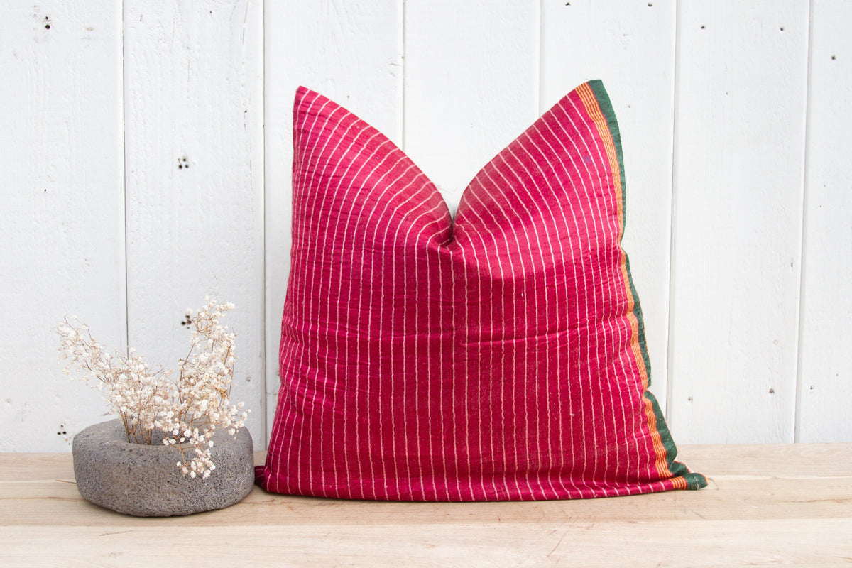 Loxi Antique Mashru Tribal Large Square Pillow