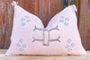 Rose Lumbar Moroccan Silk Rug Pillow