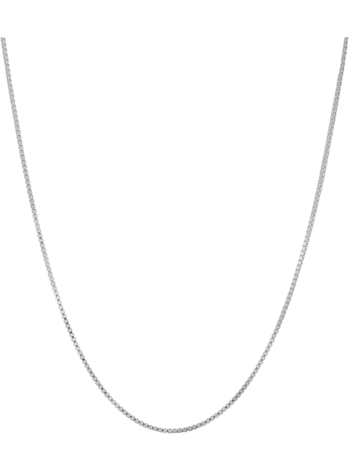 Donatello Gian Solid Sterling Silver Thin Box Chain Pendant Necklace - 5 Lengths